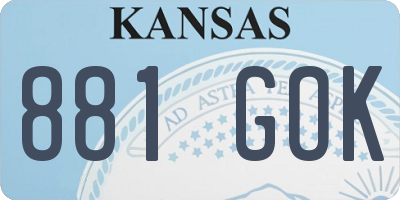 KS license plate 881GOK