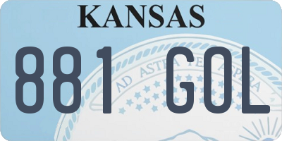 KS license plate 881GOL