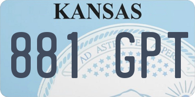 KS license plate 881GPT