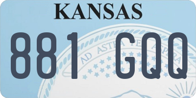 KS license plate 881GQQ