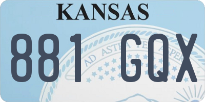KS license plate 881GQX
