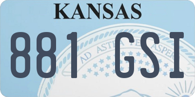 KS license plate 881GSI