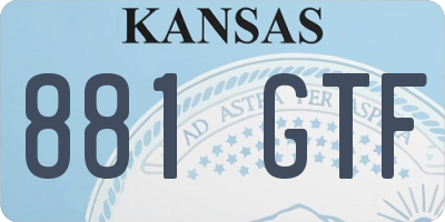 KS license plate 881GTF