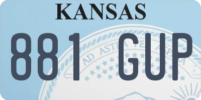 KS license plate 881GUP