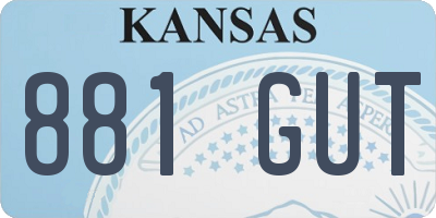 KS license plate 881GUT