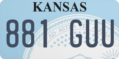 KS license plate 881GUU
