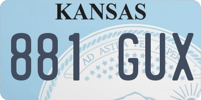 KS license plate 881GUX