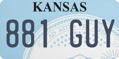 KS license plate 881GUY