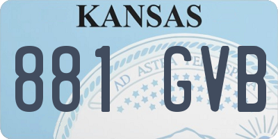KS license plate 881GVB