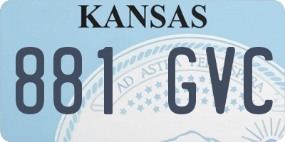 KS license plate 881GVC