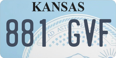 KS license plate 881GVF