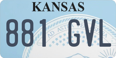KS license plate 881GVL