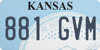 KS license plate 881GVM