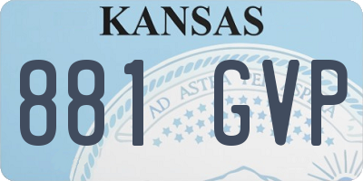 KS license plate 881GVP