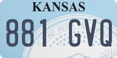 KS license plate 881GVQ