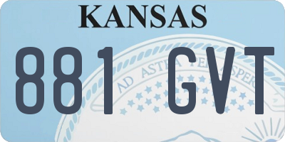 KS license plate 881GVT