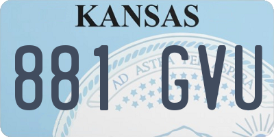 KS license plate 881GVU