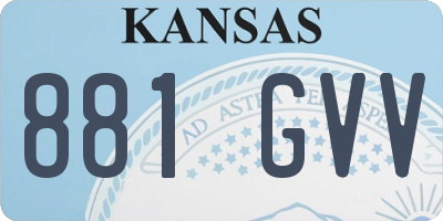 KS license plate 881GVV