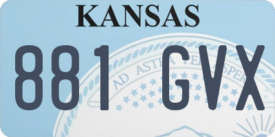 KS license plate 881GVX