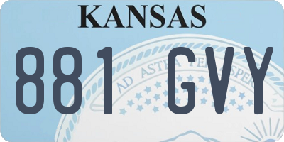 KS license plate 881GVY
