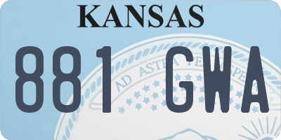 KS license plate 881GWA