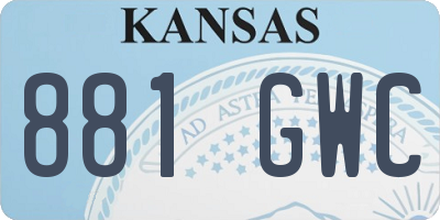 KS license plate 881GWC
