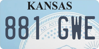 KS license plate 881GWE