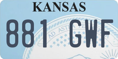 KS license plate 881GWF