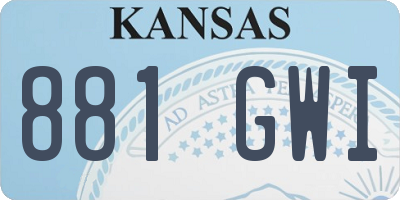KS license plate 881GWI