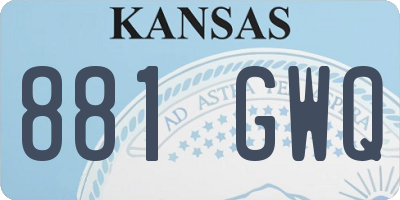 KS license plate 881GWQ