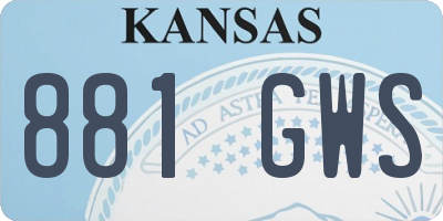 KS license plate 881GWS