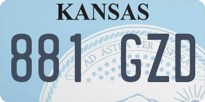KS license plate 881GZD
