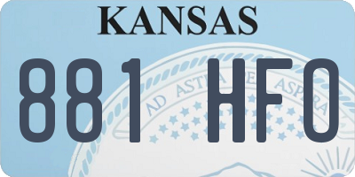 KS license plate 881HFO