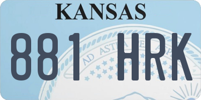 KS license plate 881HRK