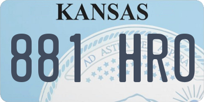 KS license plate 881HRO