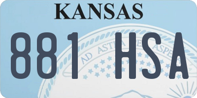 KS license plate 881HSA