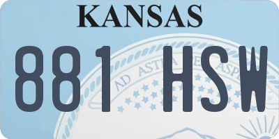 KS license plate 881HSW