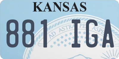 KS license plate 881IGA