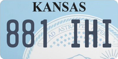 KS license plate 881IHI