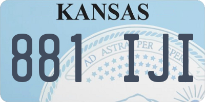 KS license plate 881IJI