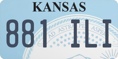 KS license plate 881ILI
