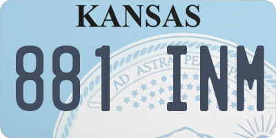KS license plate 881INM
