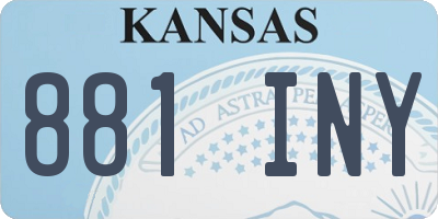 KS license plate 881INY