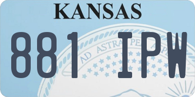 KS license plate 881IPW