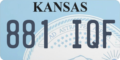 KS license plate 881IQF