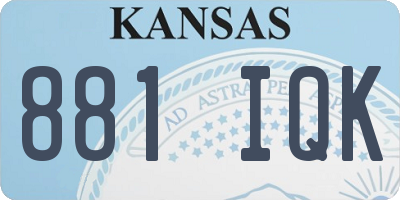 KS license plate 881IQK