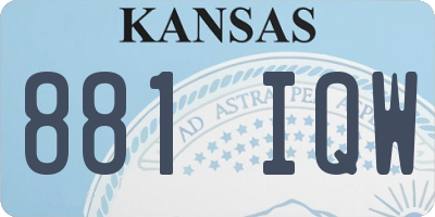 KS license plate 881IQW