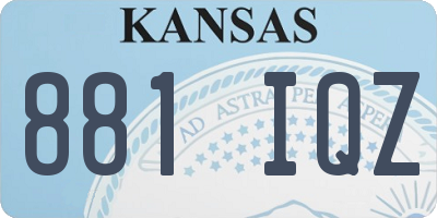KS license plate 881IQZ