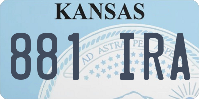 KS license plate 881IRA