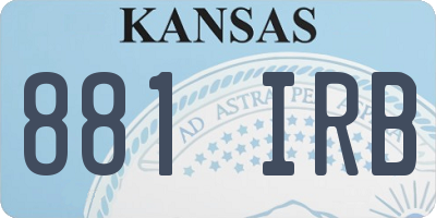 KS license plate 881IRB
